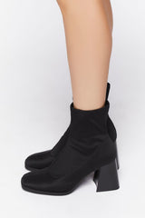 Flare Heel Sock Booties - Forever 21