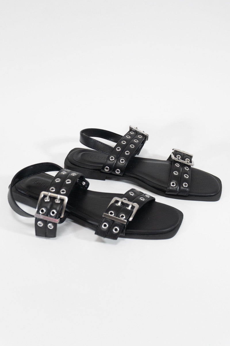 Grommet Strap Leather Sandals - Forever 21