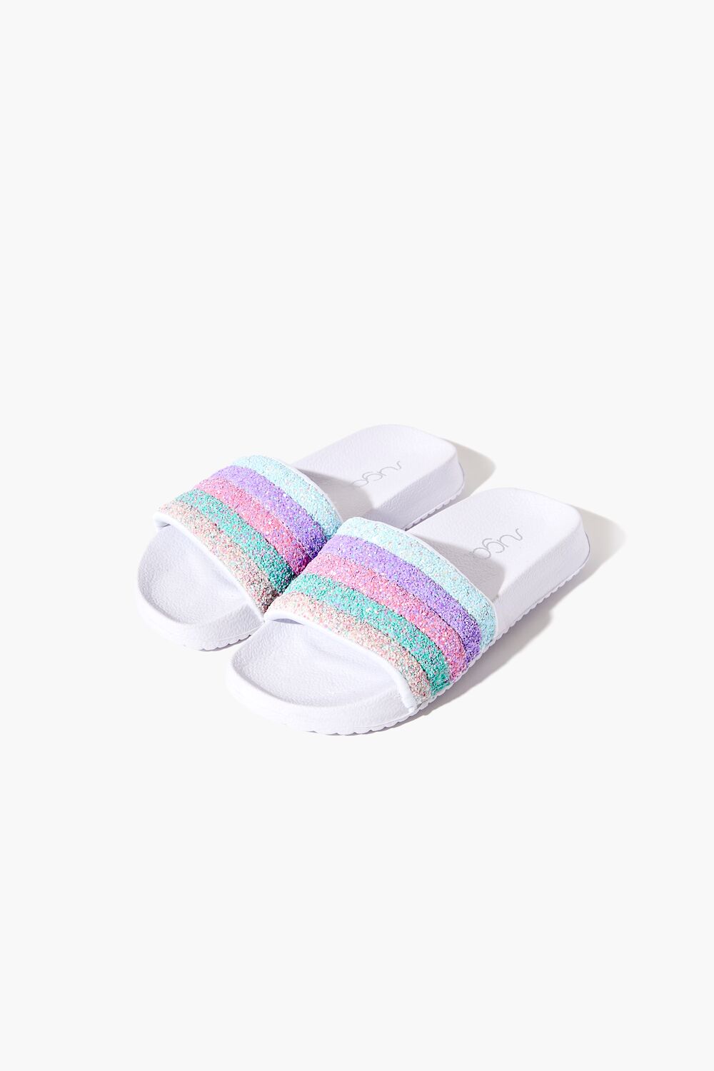 Girls Striped Sequin Slides (Kids) - Forever 21