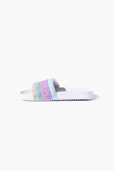 Girls Striped Sequin Slides (Kids) - Forever 21