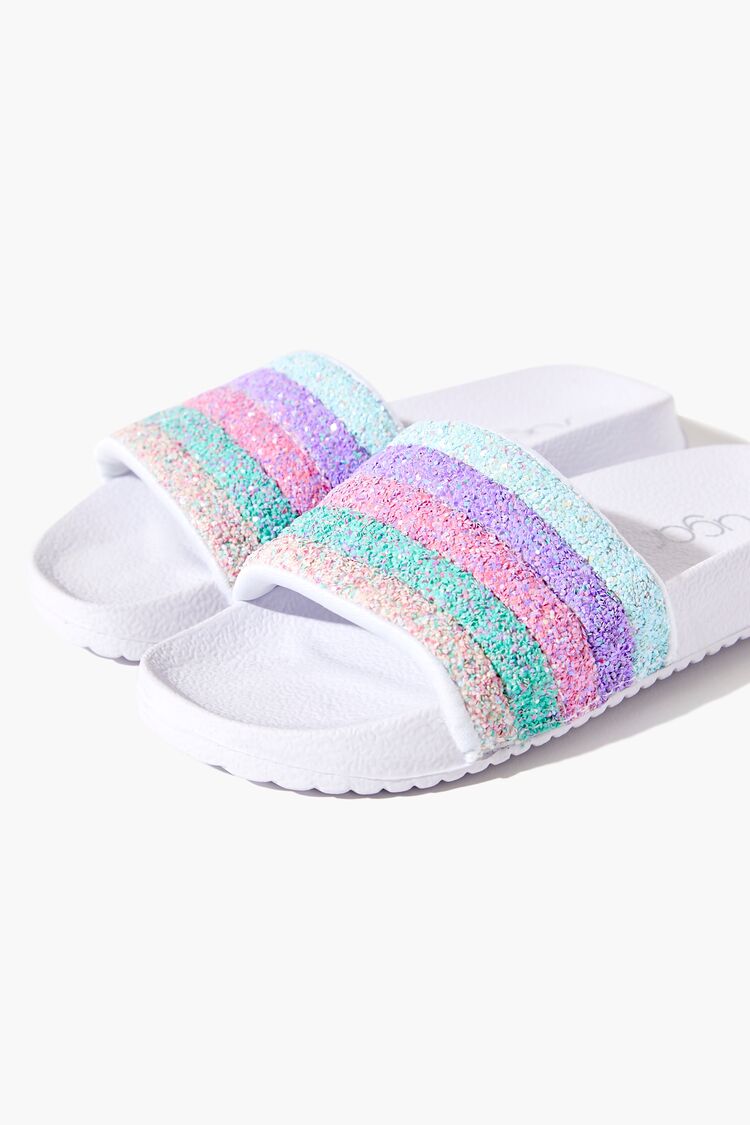 Girls Striped Sequin Slides (Kids) - Forever 21