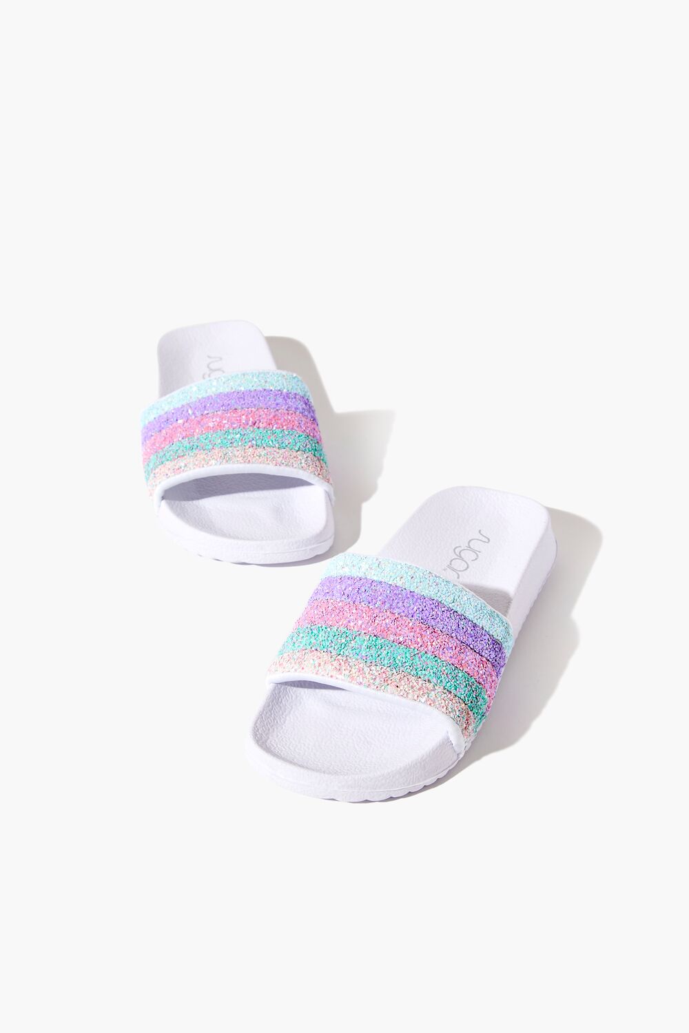 Girls Striped Sequin Slides (Kids) - Forever 21