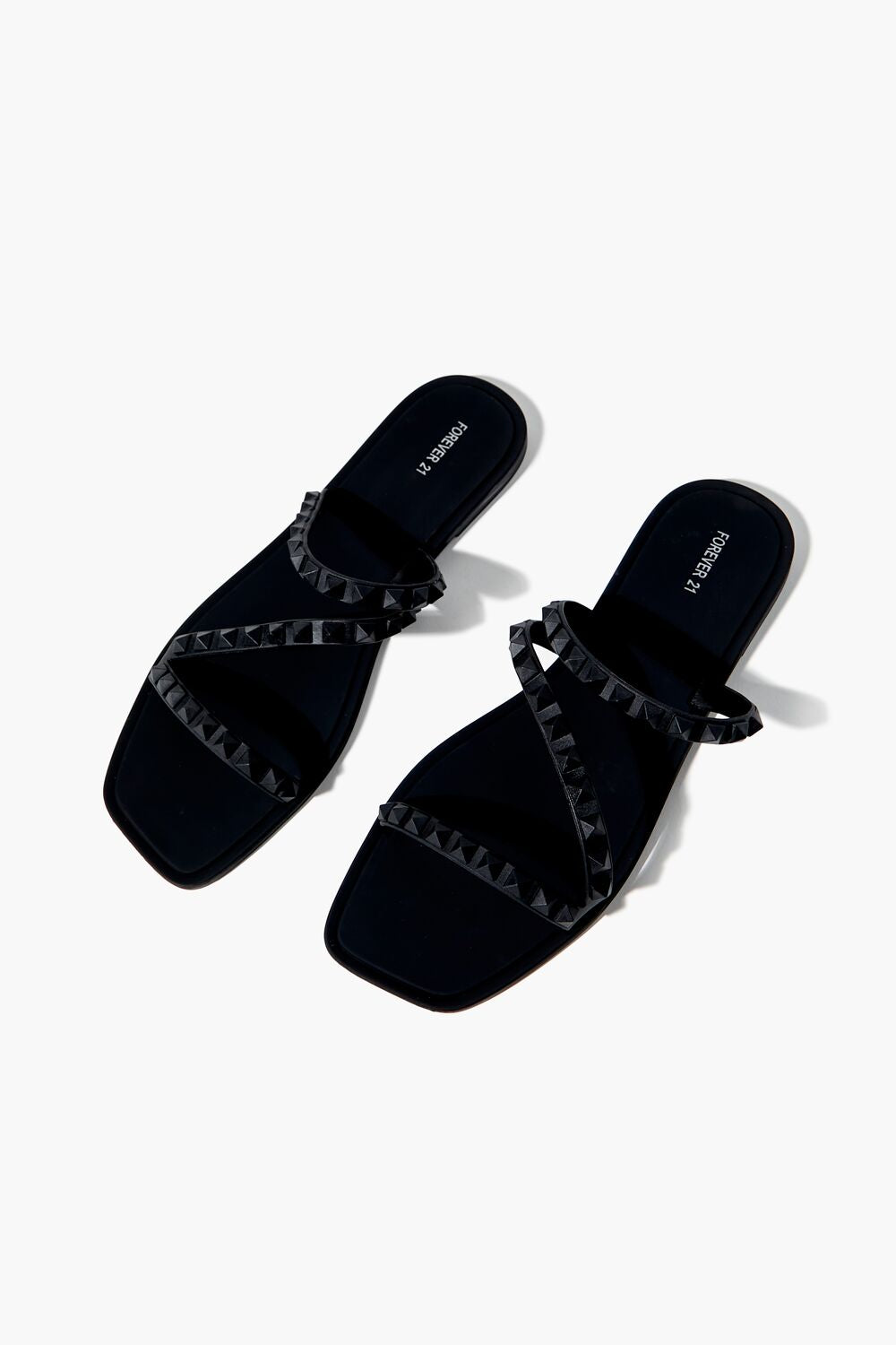 Studded Square-Toe Sandals - Forever 21
