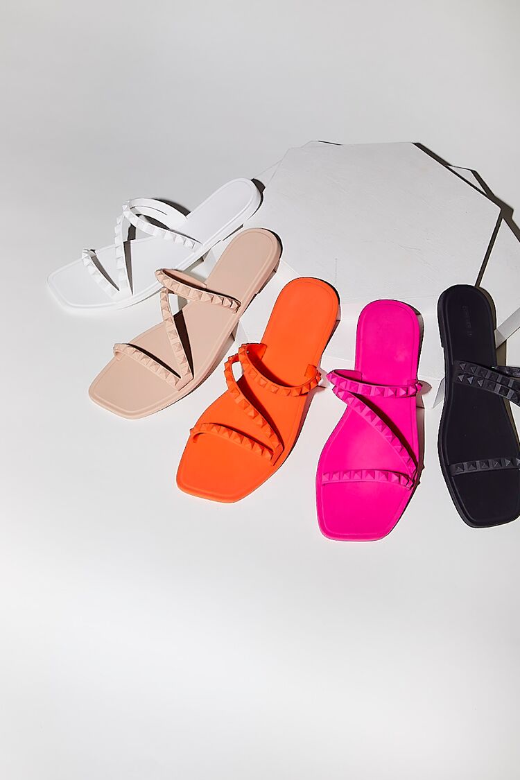 Studded Square-Toe Sandals - Forever 21