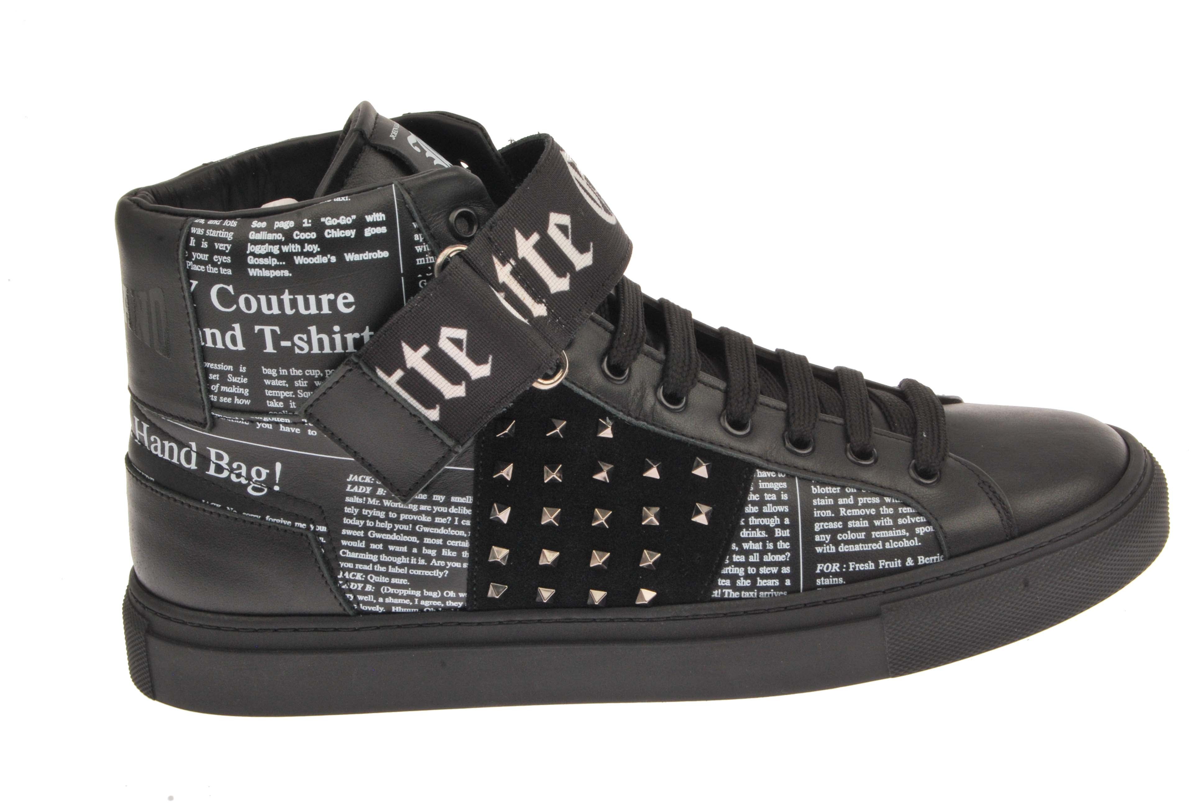 Leather Newsprint High Top Ankle Shoes - Forever 21
