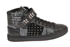 Leather Newsprint High Top Ankle Shoes - Forever 21