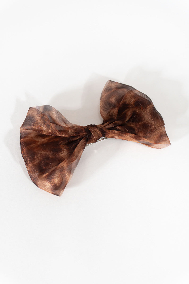 Printed Bow Hair Clip - Forever 21