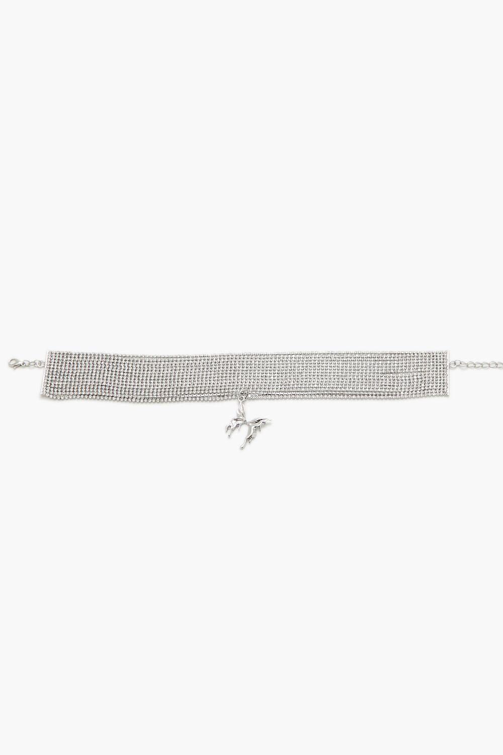 Rhinestone Butterfly Choker Necklace - Forever 21