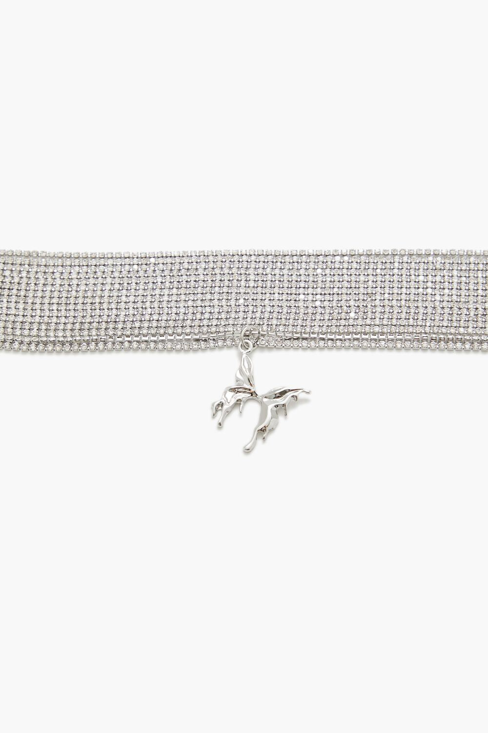 Rhinestone Butterfly Choker Necklace - Forever 21