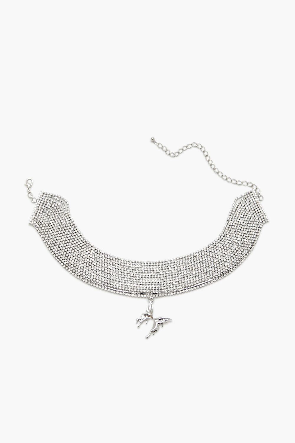 Rhinestone Butterfly Choker Necklace - Forever 21