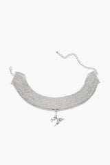 Rhinestone Butterfly Choker Necklace - Forever 21