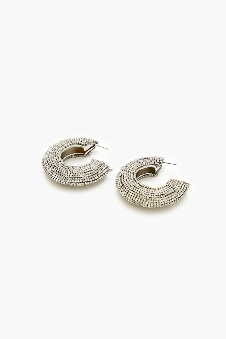 Rhinestone Hoop Earrings - Forever 21