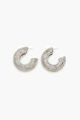 Rhinestone Hoop Earrings - Forever 21