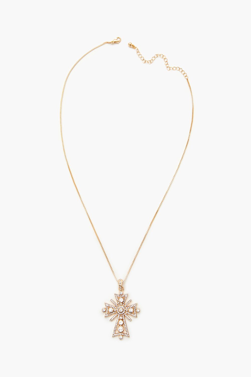 Rhinestone Cross Pendant Necklace - Forever 21