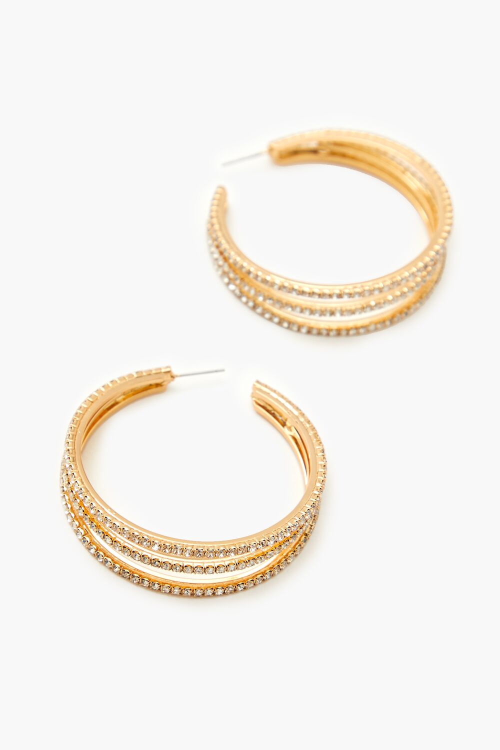 Rhinestone Multi-Hoop Earrings - Forever 21