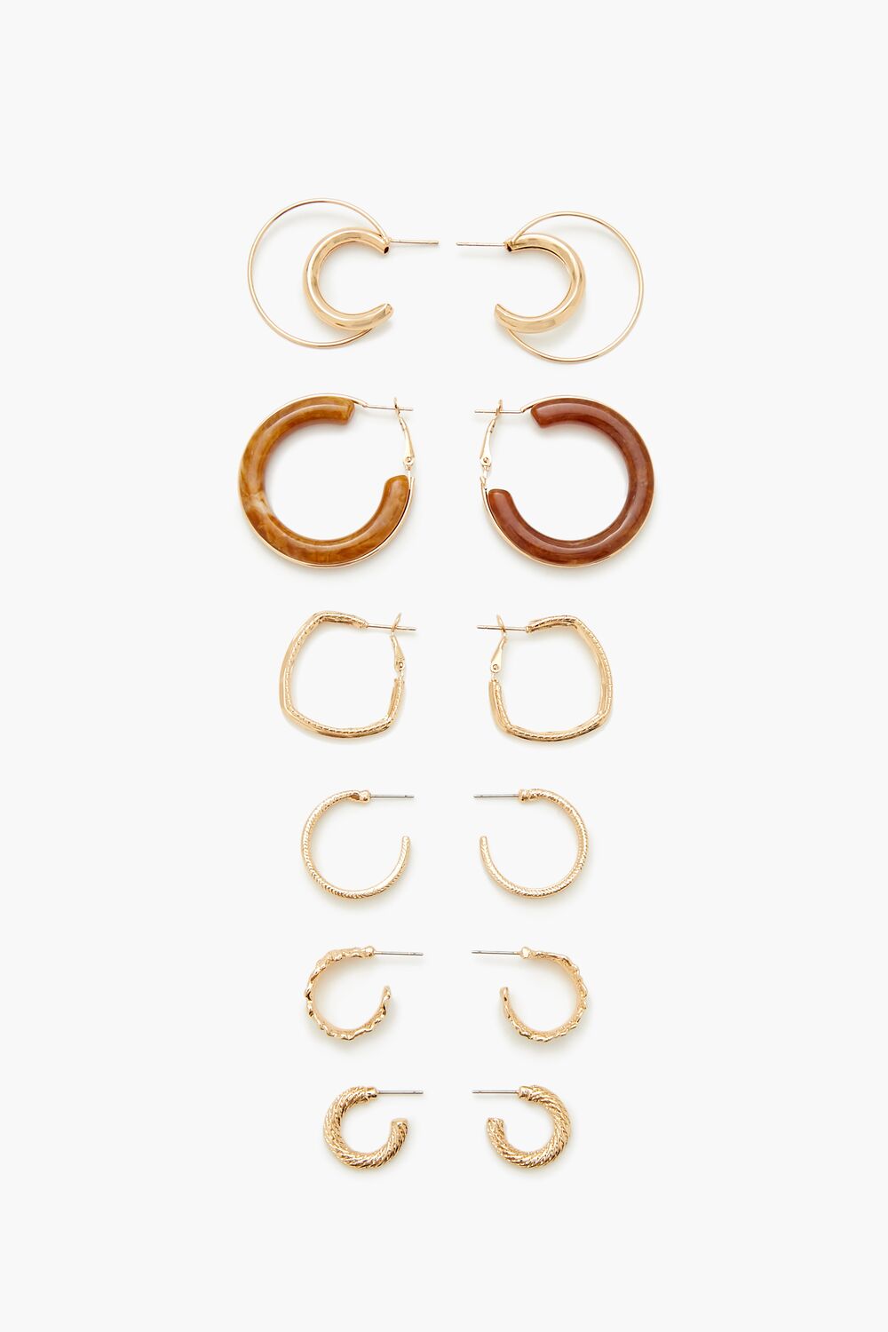 Faux Stone Hoop Earring Set - Forever 21