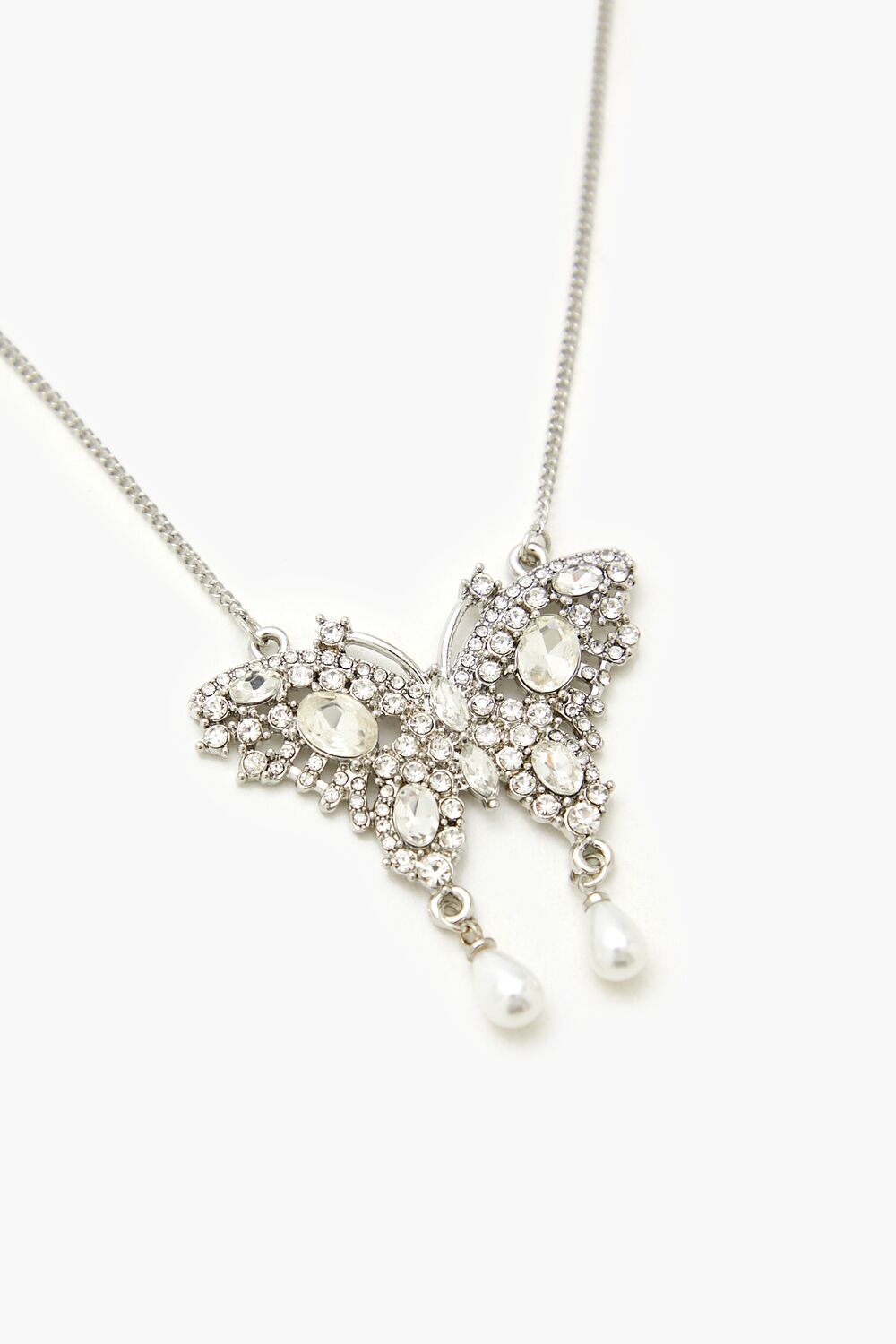 Rhinestone Butterfly Necklace - Forever 21