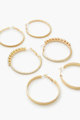 Etched Rhinestone Hoop Earrings - Forever 21