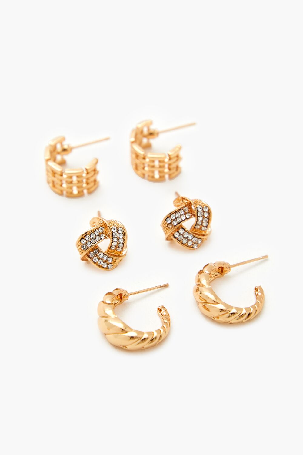 Twisted Stud & Hoop Earring Set - Forever 21