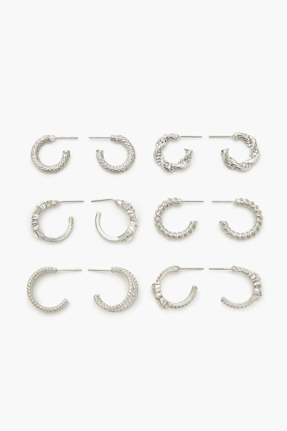 Twisted Rhinestone Hoop Earring Set - Forever 21