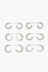 Twisted Rhinestone Hoop Earring Set - Forever 21