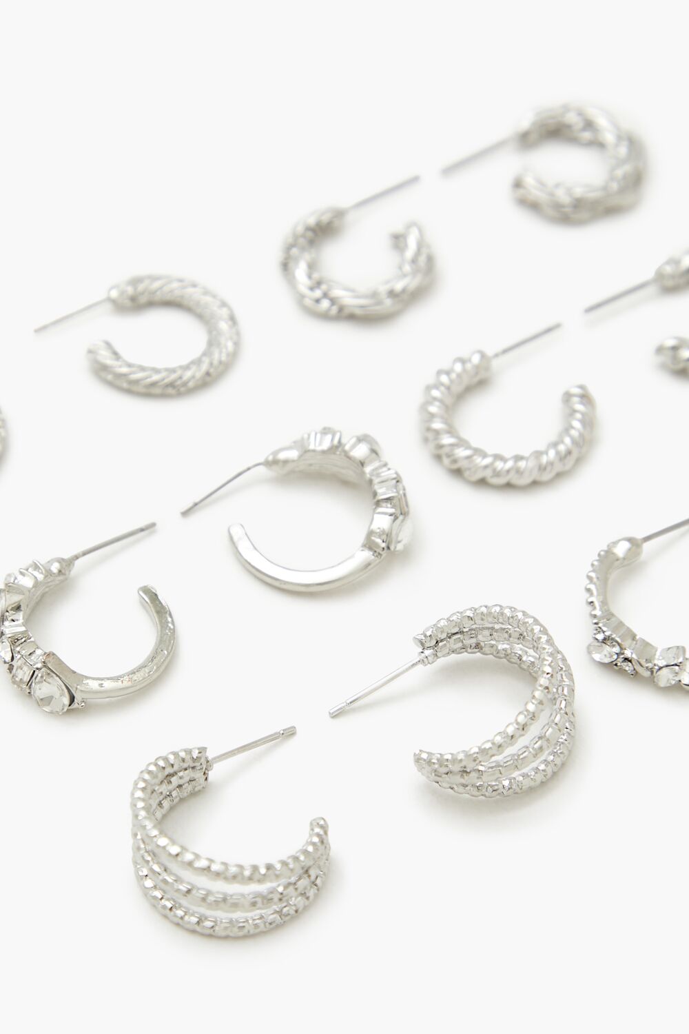 Twisted Rhinestone Hoop Earring Set - Forever 21