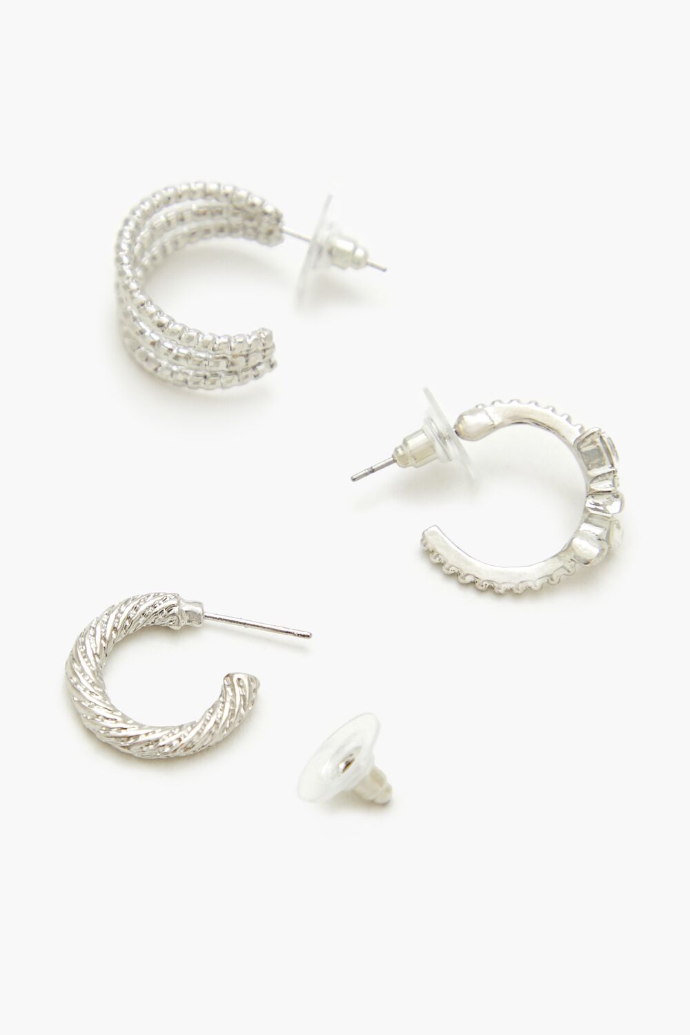 Twisted Rhinestone Hoop Earring Set - Forever 21