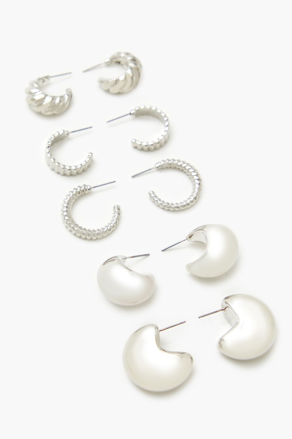 Twisted & Etched Hoop Earring Set - Forever 21