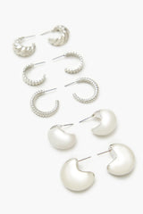 Twisted & Etched Hoop Earring Set - Forever 21