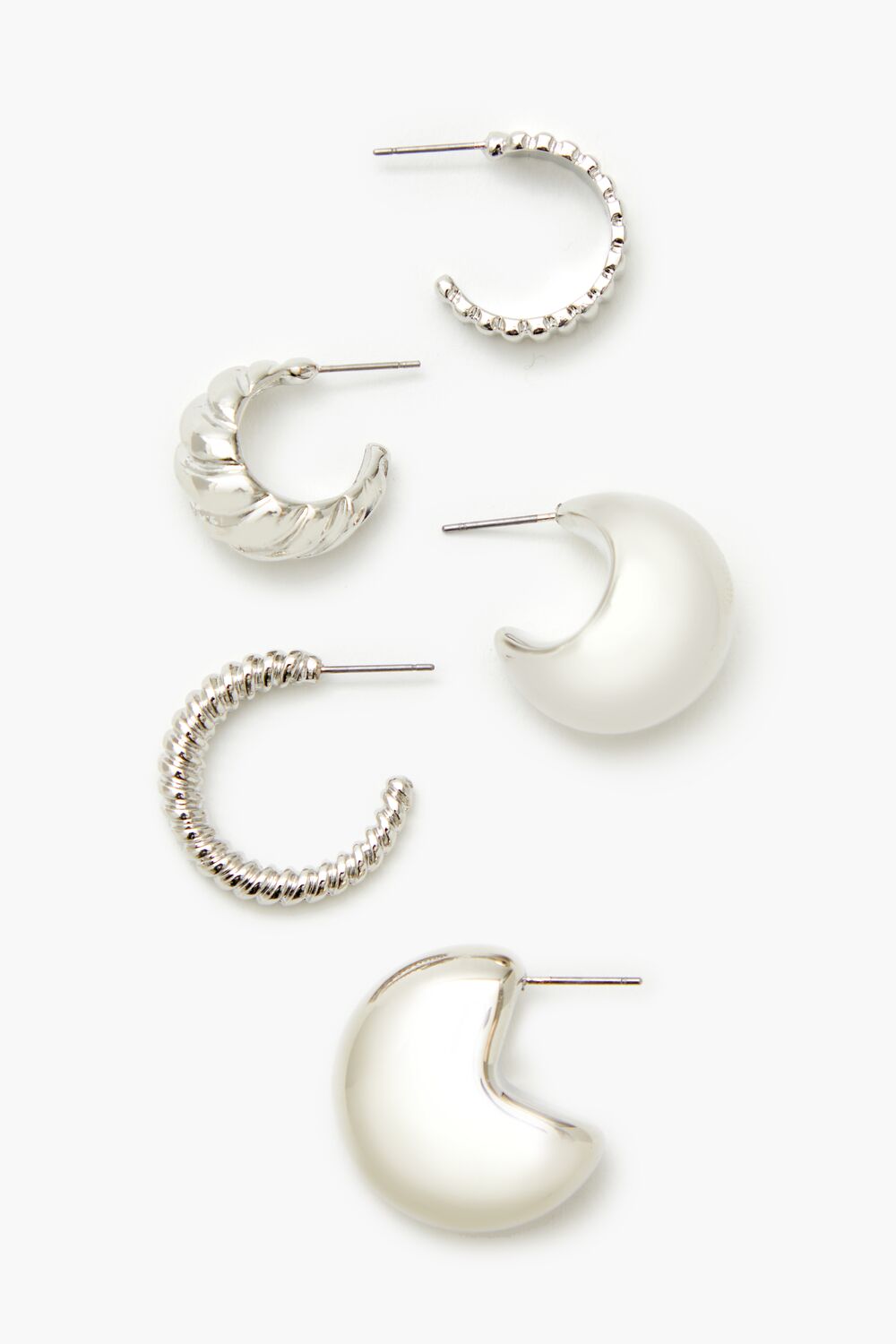 Twisted & Etched Hoop Earring Set - Forever 21