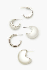 Twisted & Etched Hoop Earring Set - Forever 21