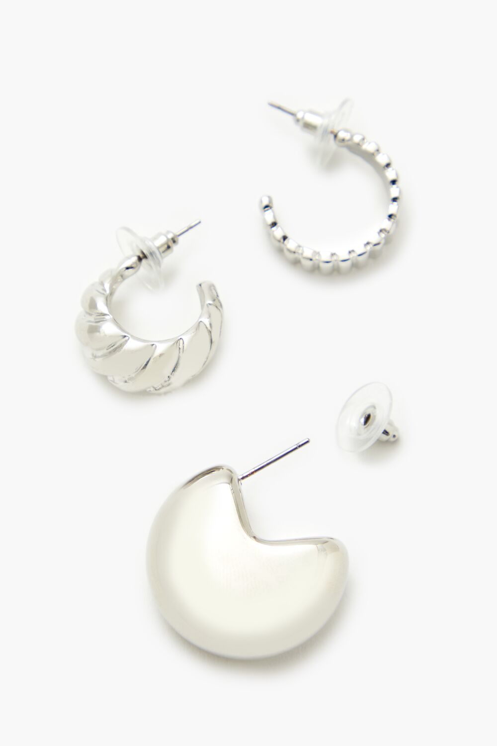 Twisted & Etched Hoop Earring Set - Forever 21