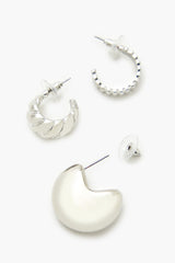 Twisted & Etched Hoop Earring Set - Forever 21
