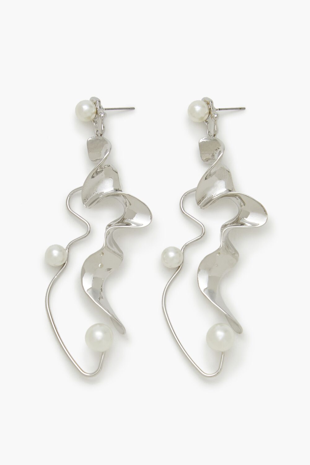 Faux Pearl Abstract Drop Earrings - Forever 21