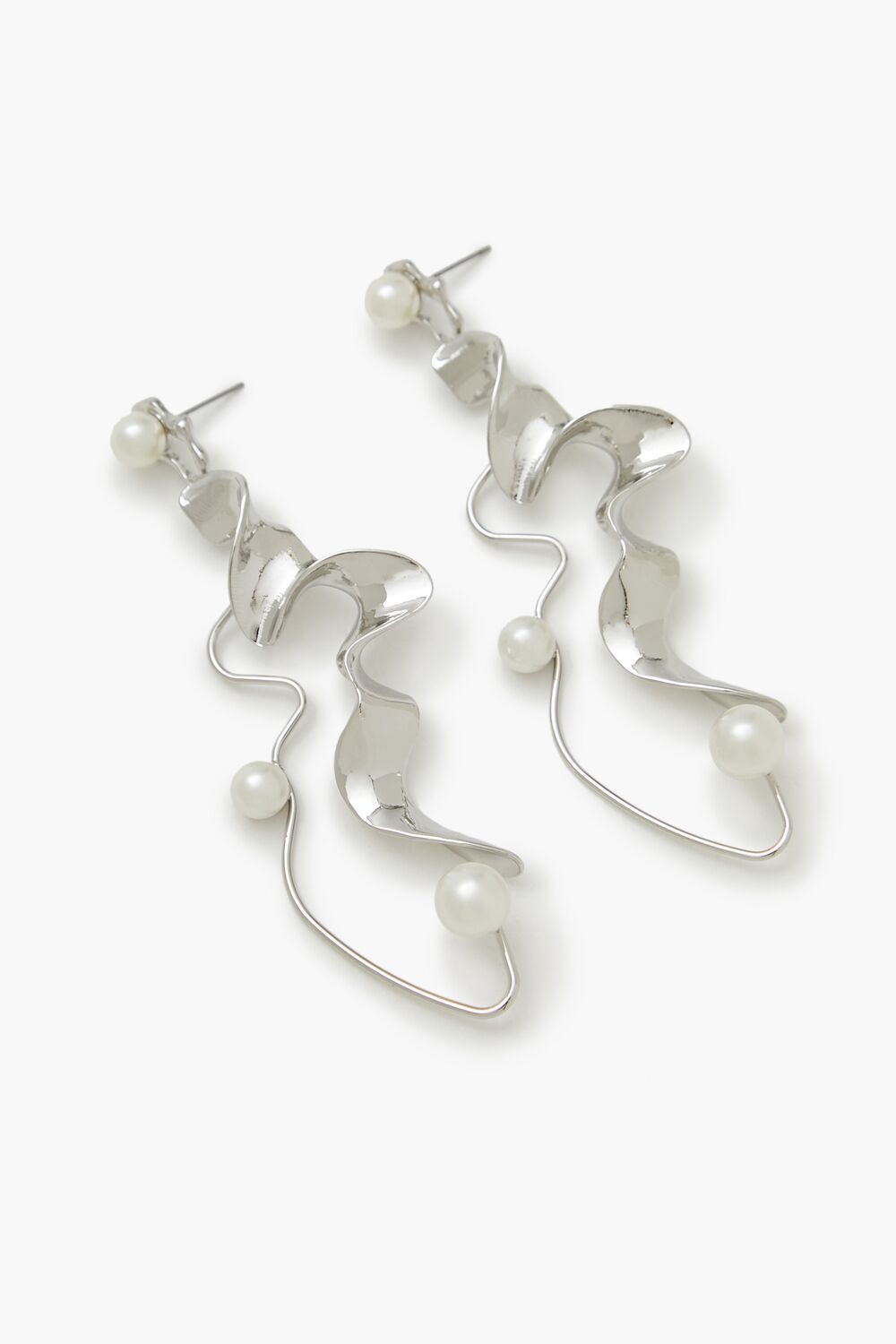 Faux Pearl Abstract Drop Earrings - Forever 21