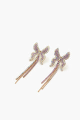 Rhinestone Butterfly Drop Earrings - Forever 21