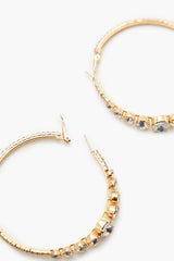Rhinestone Omega Hoop Earrings - Forever 21
