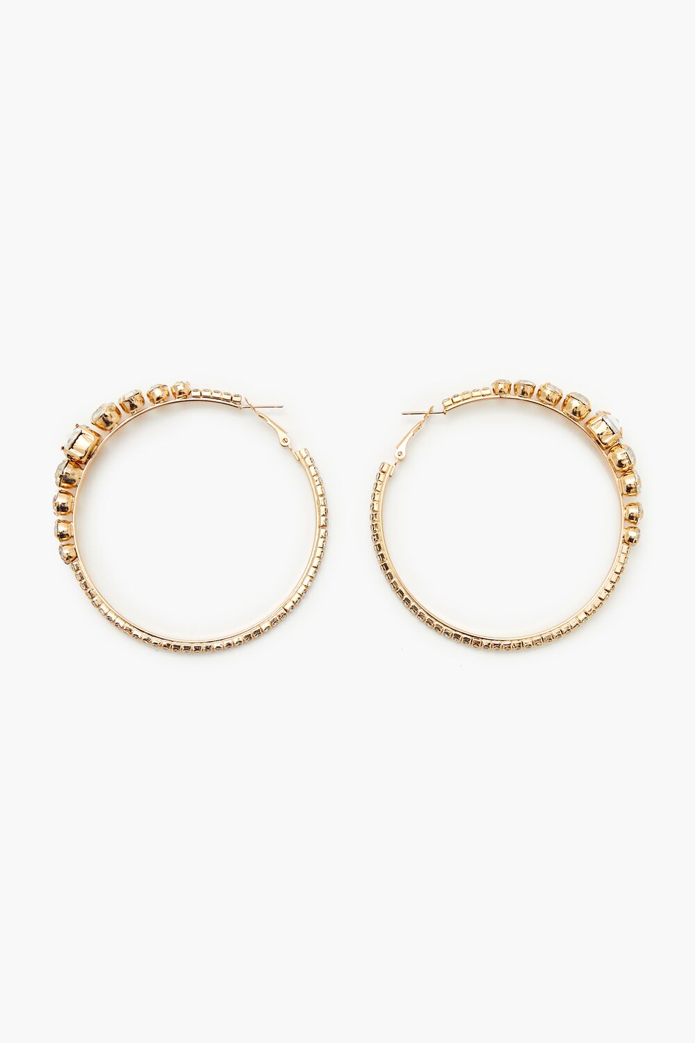 Rhinestone Omega Hoop Earrings - Forever 21