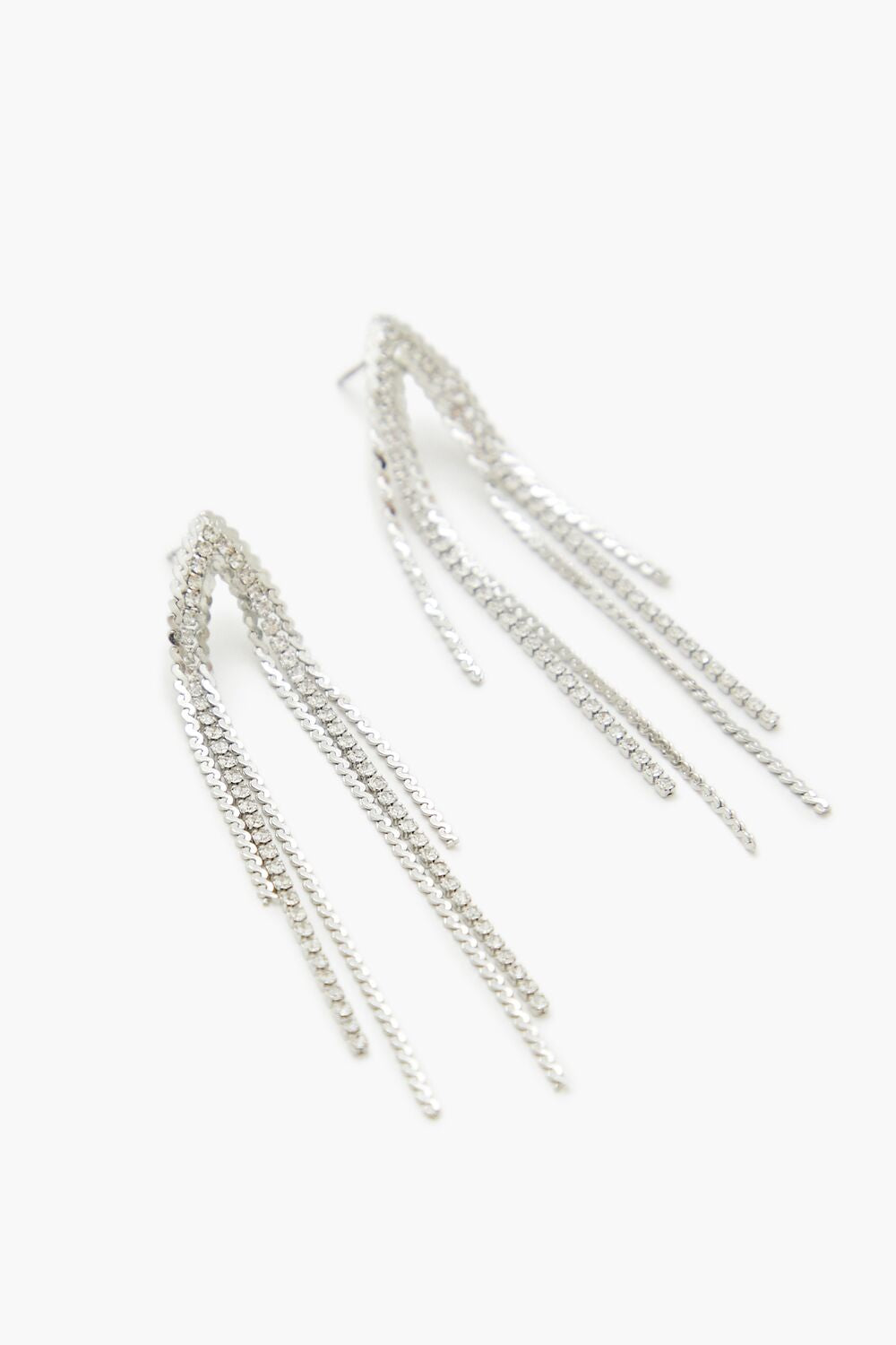 Rhinestone Box Chain Drop Earrings - Forever 21