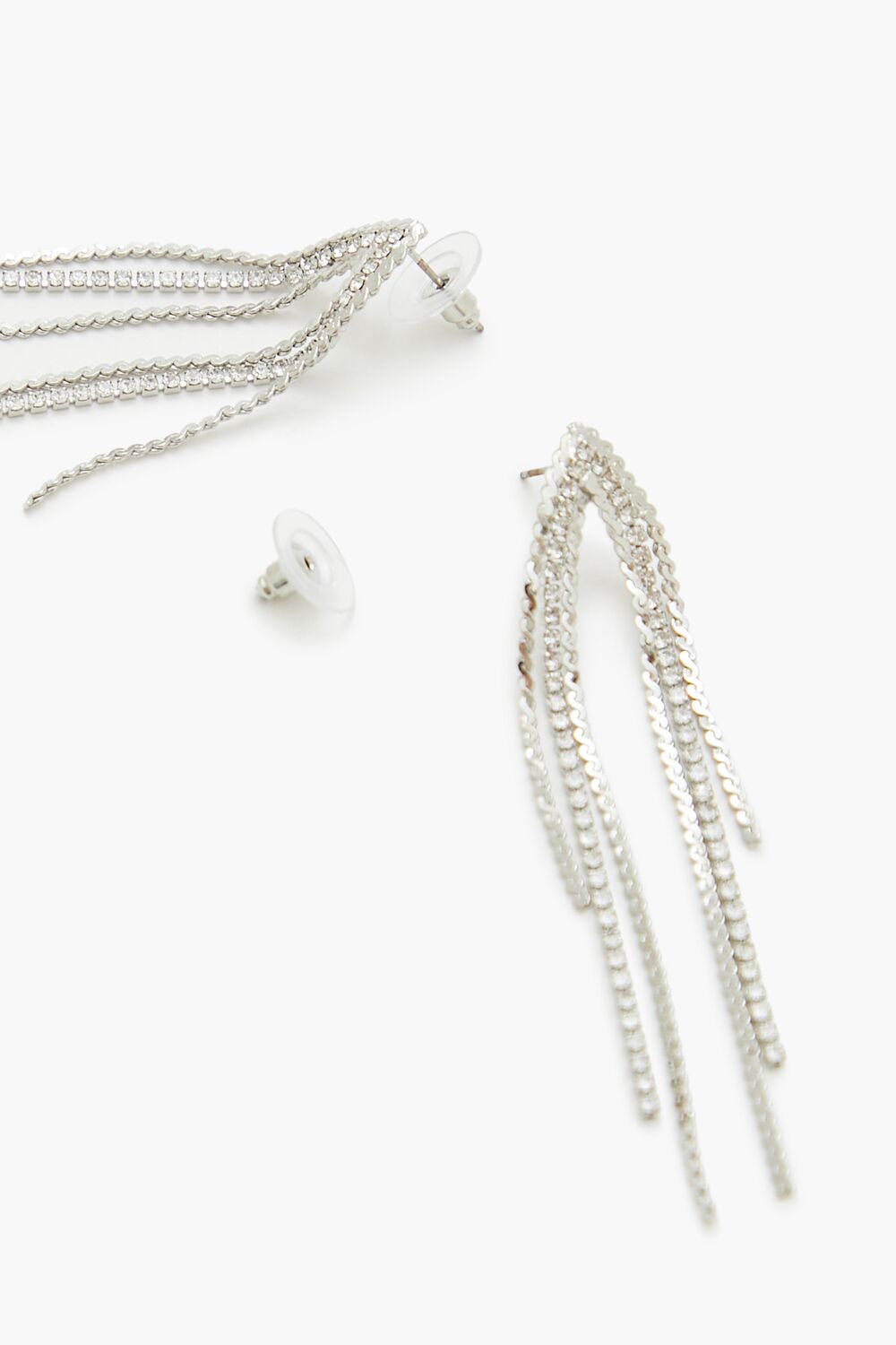 Rhinestone Box Chain Drop Earrings - Forever 21