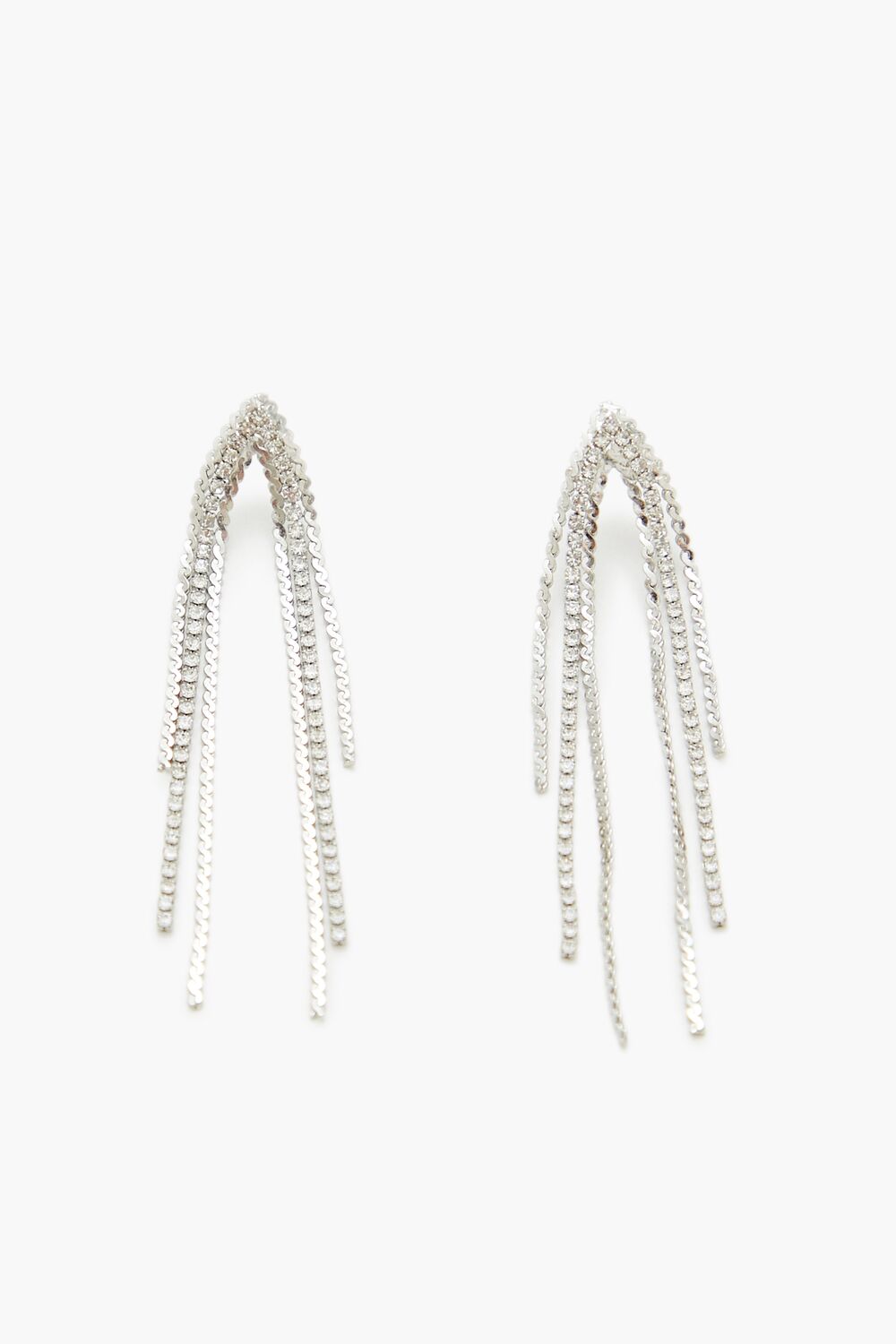Rhinestone Box Chain Drop Earrings - Forever 21