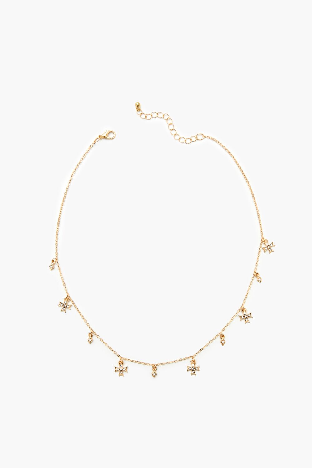 Rhinestone Cross Charm Necklace - Forever 21
