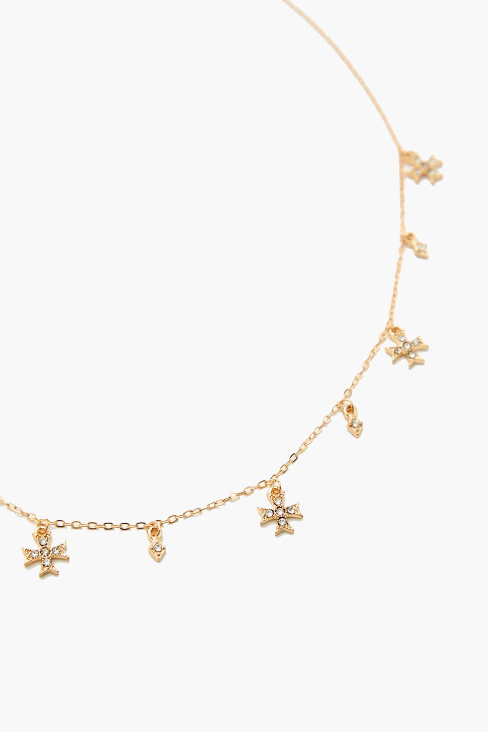 Rhinestone Cross Charm Necklace - Forever 21
