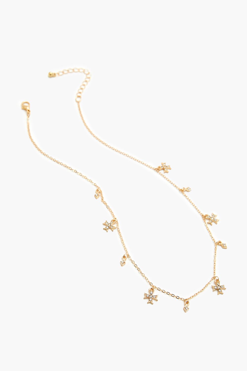 Rhinestone Cross Charm Necklace - Forever 21