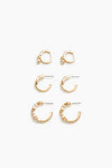 Rhinestone Hoop Earring Set - Forever 21