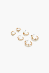 Rhinestone Hoop Earring Set - Forever 21