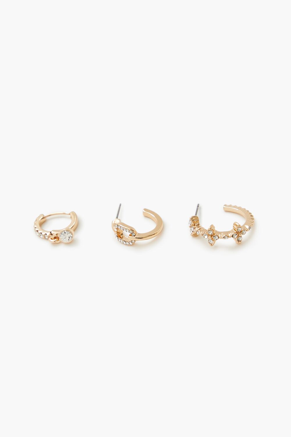 Rhinestone Hoop Earring Set - Forever 21