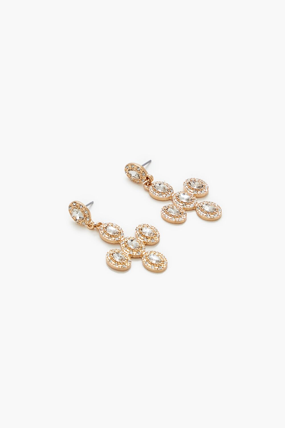 Faux Gem Cross Drop Earrings - Forever 21
