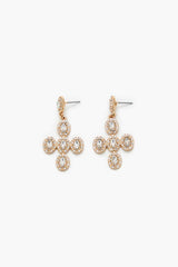 Faux Gem Cross Drop Earrings - Forever 21