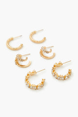 Rhinestone Hoop Earring Set - Forever 21